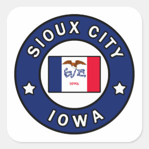 Sticker Carré Sioux City Iowa