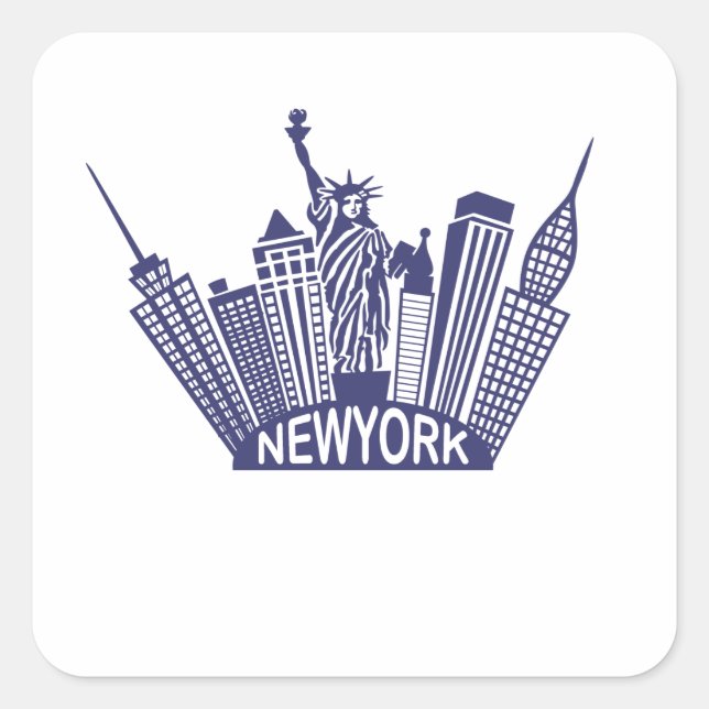 Sticker Carré Site de New York (Devant)