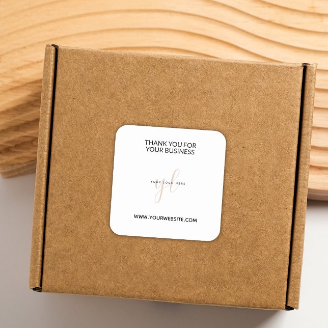 Sticker Carré Site Web du logo d'entreprise moderne Merci de mar (Créateur téléchargé)