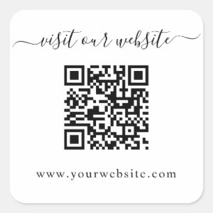 Sticker Carré Site Web du Mariage de code QR