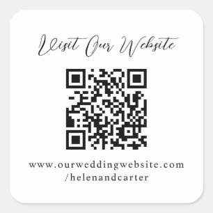 Sticker Carré Site Web Mariage en ligne du code QR