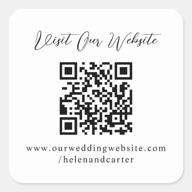 Sticker Carré Site Web Mariage en ligne du code QR (Devant)