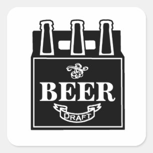 Sticker Carré Six pack de bière