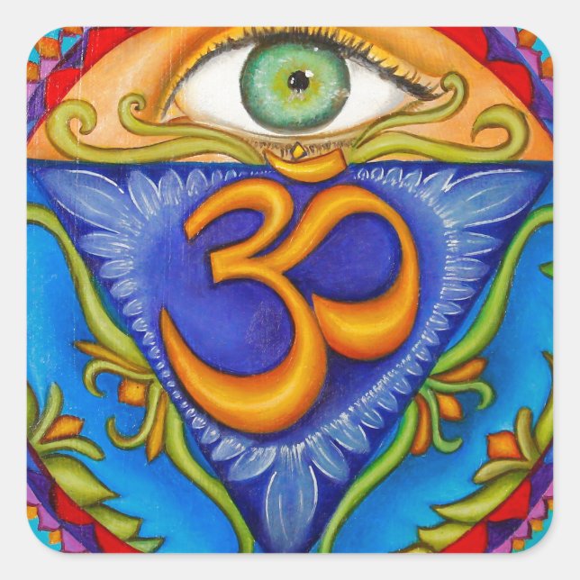 Sticker Carré Sixième chakra, Troisième oeil (Devant)