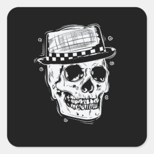 Sticker Carré Ska Totenkopf