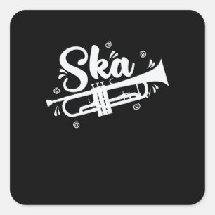 Sticker Carré Ska Trompete Swing Jazz