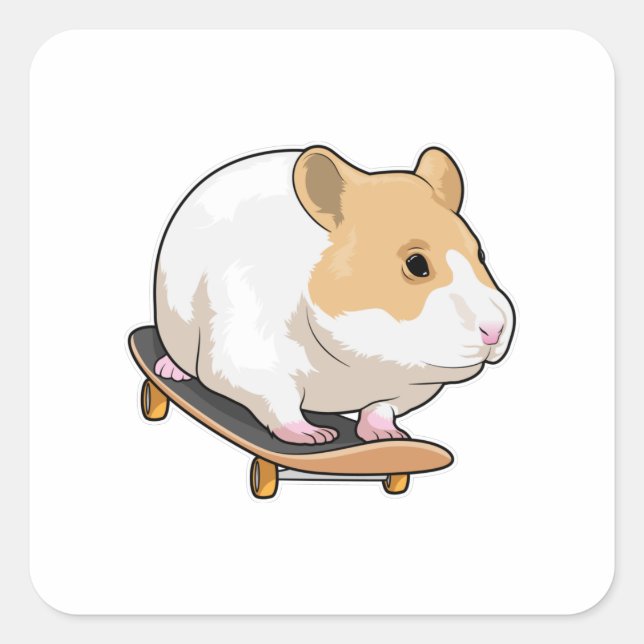 Sticker Carré Skate de Hamster (Devant)