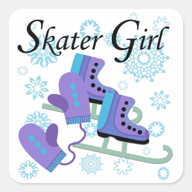 Sticker Carré Skater Girl (Devant)