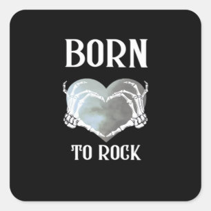 Sticker Carré Skeleton Mains Grey Heart Graphic Pour Classique