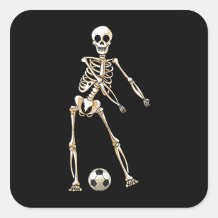 Sticker Carré Skeleton Soccer Halloween Flossing Dance Cosplay