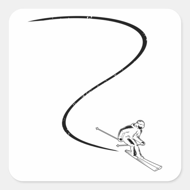 Sticker Carré Skers | Skis Skiing Winter Toxits (Devant)