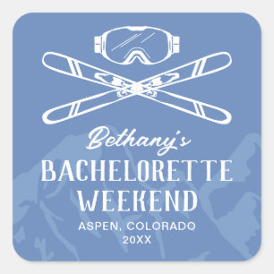Sticker Carré Ski alpin pour enterrement de vie de jeune fille m