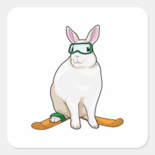 Sticker Carré Ski Bunny Skier