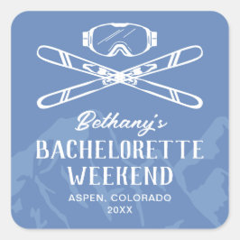 Sticker Carré Ski de Bachelorette moderne
