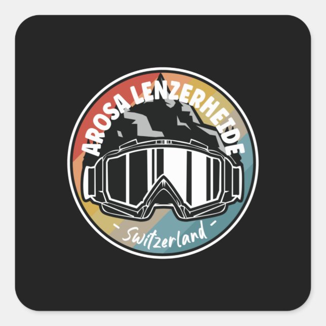 Sticker Carré Ski En Arosa Lenzerheide Suisse (Devant)