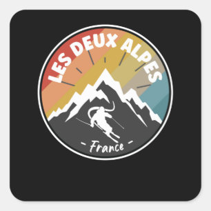 Sticker Carré Ski En France Les Deux Alpes