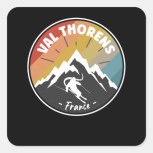 Sticker Carré Ski En France Val Thorens