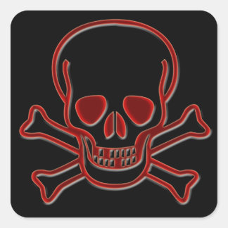 Sticker Carré Skull and Cross Bones