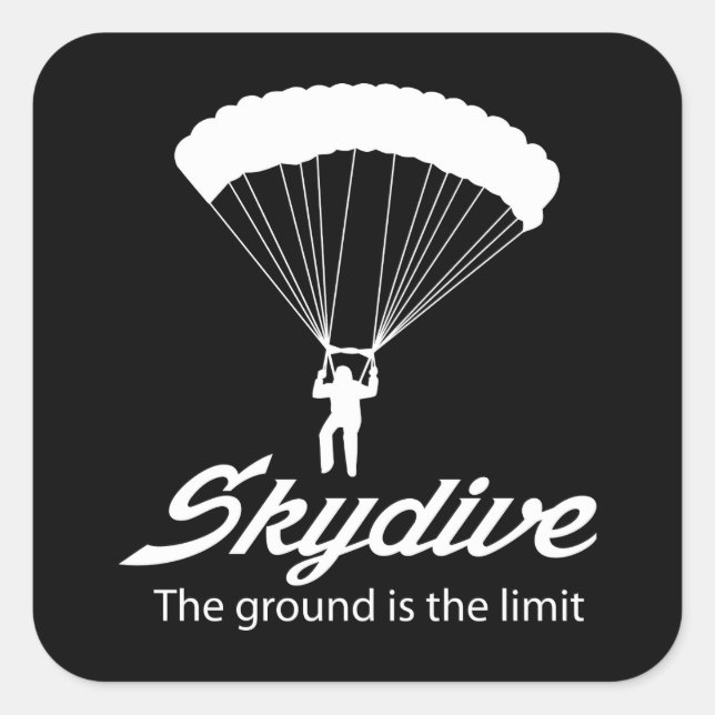 Sticker Carré Skydive la terre est la limite (Devant)