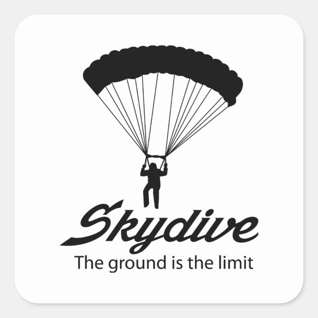 Sticker Carré Skydive le sol est la limite (Devant)