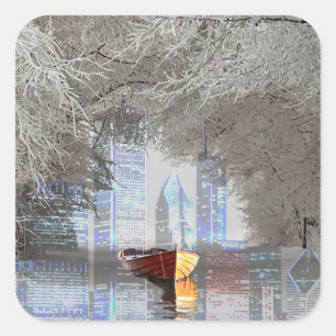 Sticker Carré Skyline