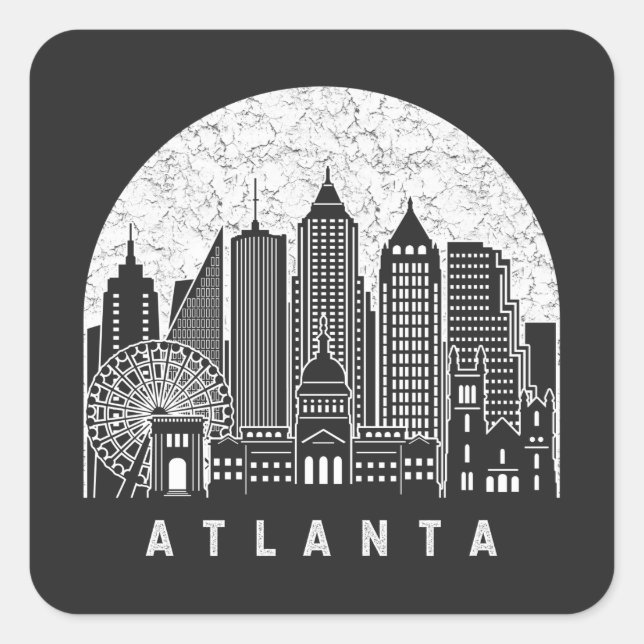 Sticker Carré Skyline Atlanta Georgia (Devant)