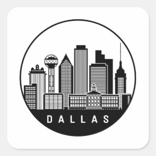 Sticker Carré Skyline Dallas Texas