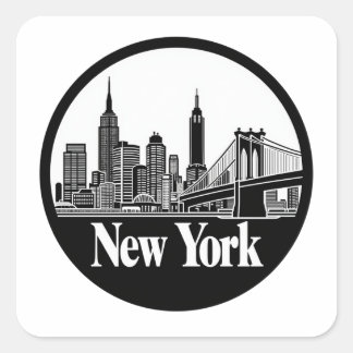 Sticker Carré Skyline de New York