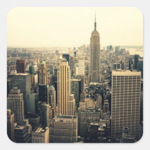 Sticker Carré Skyline de New York