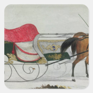 Sticker Carré Sleigh hippomobile