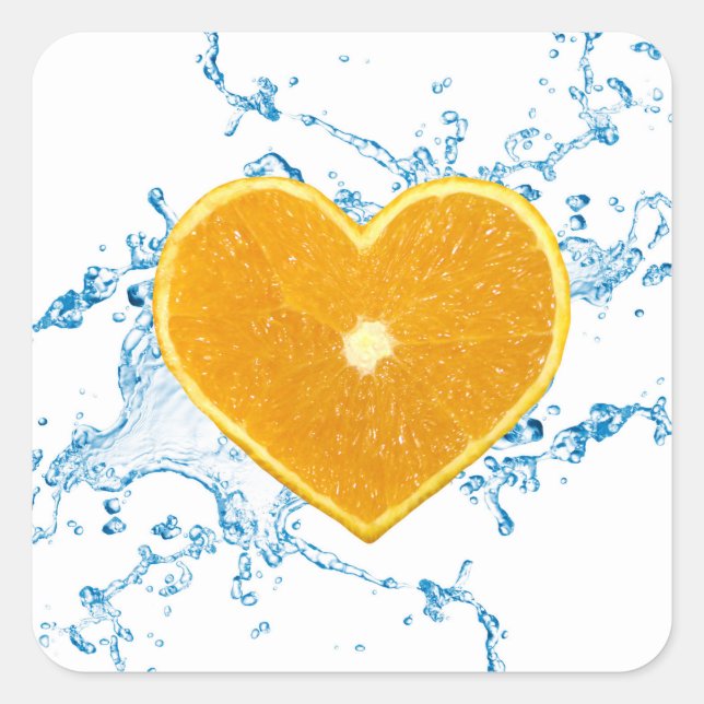 Sticker Carré Slice of Heart-Shaped Orange (Devant)