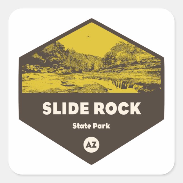 Sticker Carré Slide Rock State Park Arizona (Devant)