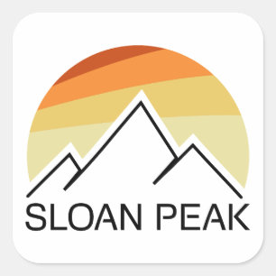 Sticker Carré Sloan Peak Washington Rétro