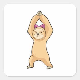 Sticker Carré Sloth at Fitness