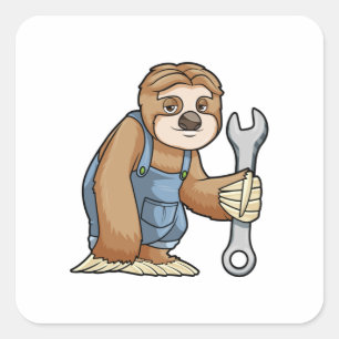 Sticker Carré Sloth comme artisan avec clé