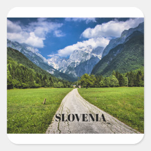 Sticker Carré Slovénie, photo pittoresque avec Alpes