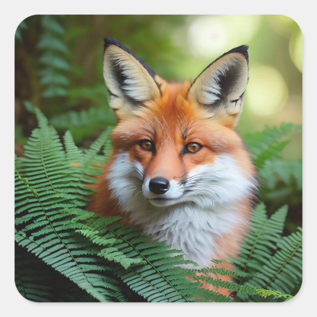 Sticker Carré "Sly : Le renard dans l'ombre" (Devant)