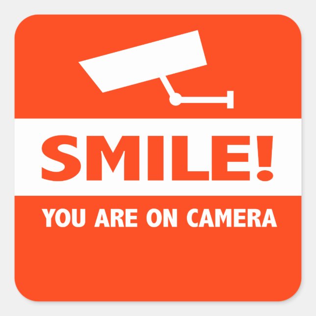 Sticker Carré Smile Vous Êtes Sur Caméra (Devant)