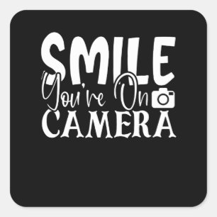 Sticker Carré Smile You On Camera