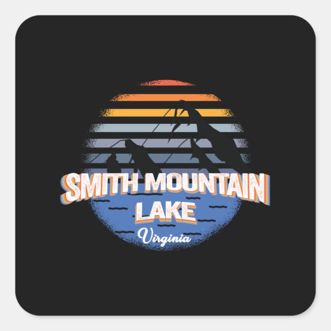 Sticker Carré Smith Mountain Lake - Virginie - coucher de soleil (Devant)
