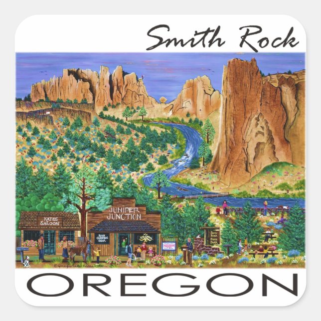 Sticker Carré Smith Rock ~ Oregon (Devant)