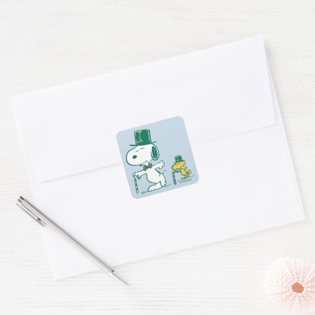 Sticker Carré Snoopy Top Chapeau Pepperment Candy (Enveloppe)