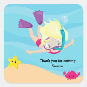 Sticker Carré Snorkeling