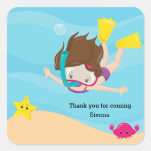 Sticker Carré Snorkeling