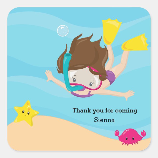 Sticker Carré Snorkeling (Devant)