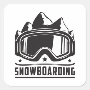 Sticker Carré Snowboard Snowboard Snowboard Snowboard Idée cadea
