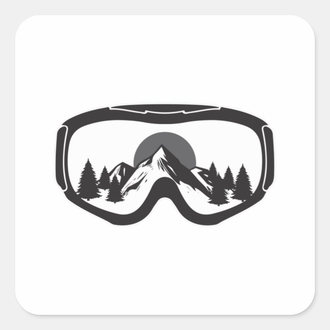 Sticker Carré Snowboard Snowboard Snowboardeur Drôle Idée cadeau (Devant)