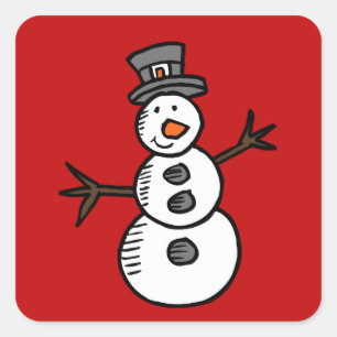 Sticker Carré Snowman
