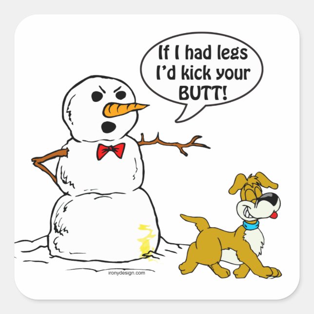 Sticker Carré Snowman Joke (Devant)