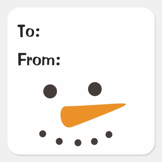Sticker Carré Snowman Simple cadeau de Noël (Devant)
